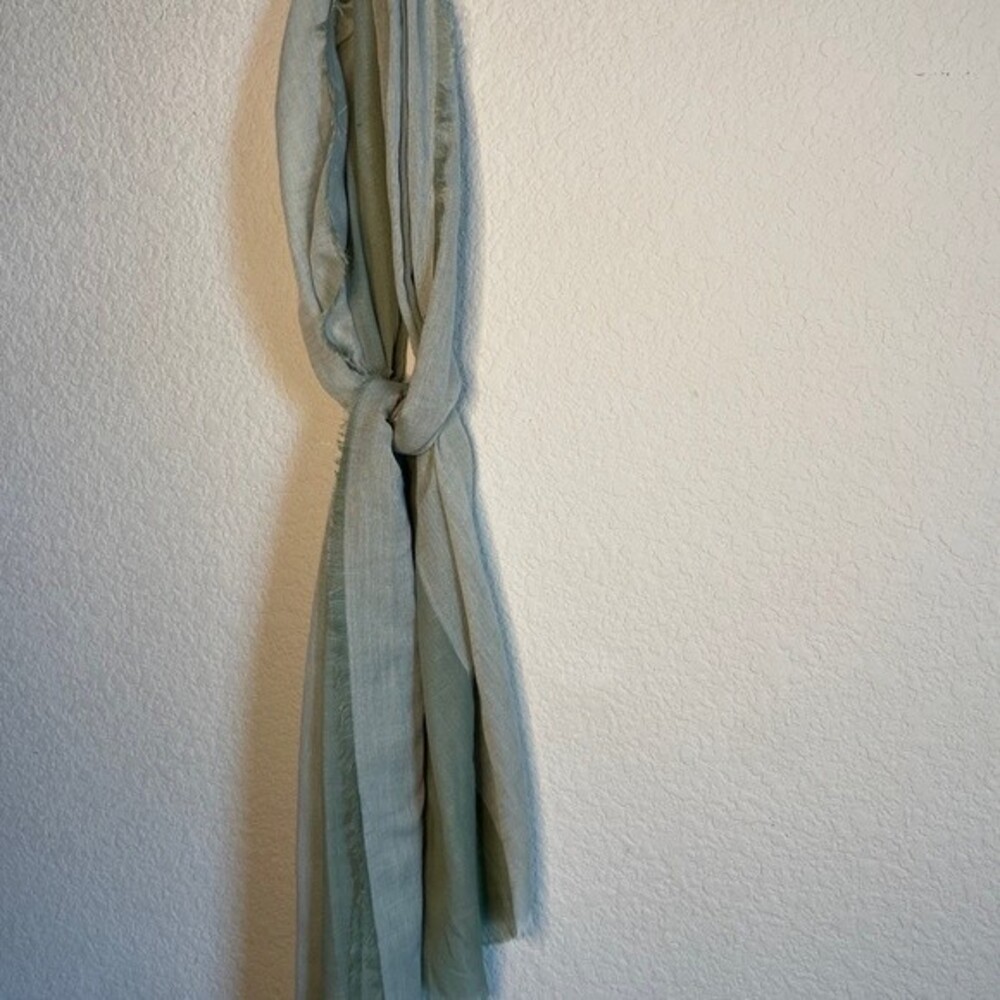 Sonoma Colorblock CasualOblong Scarf green sage fringe New